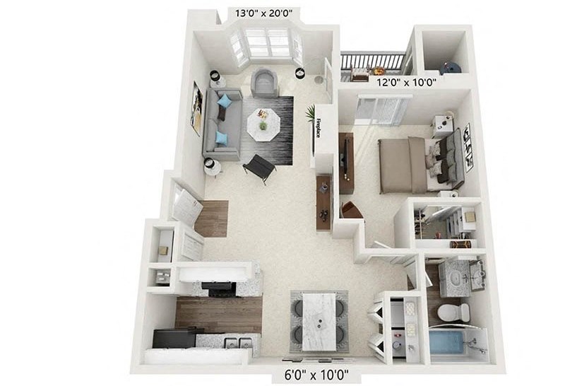 The Aster 1 Bed - 1 Bath |700 sq. ft.